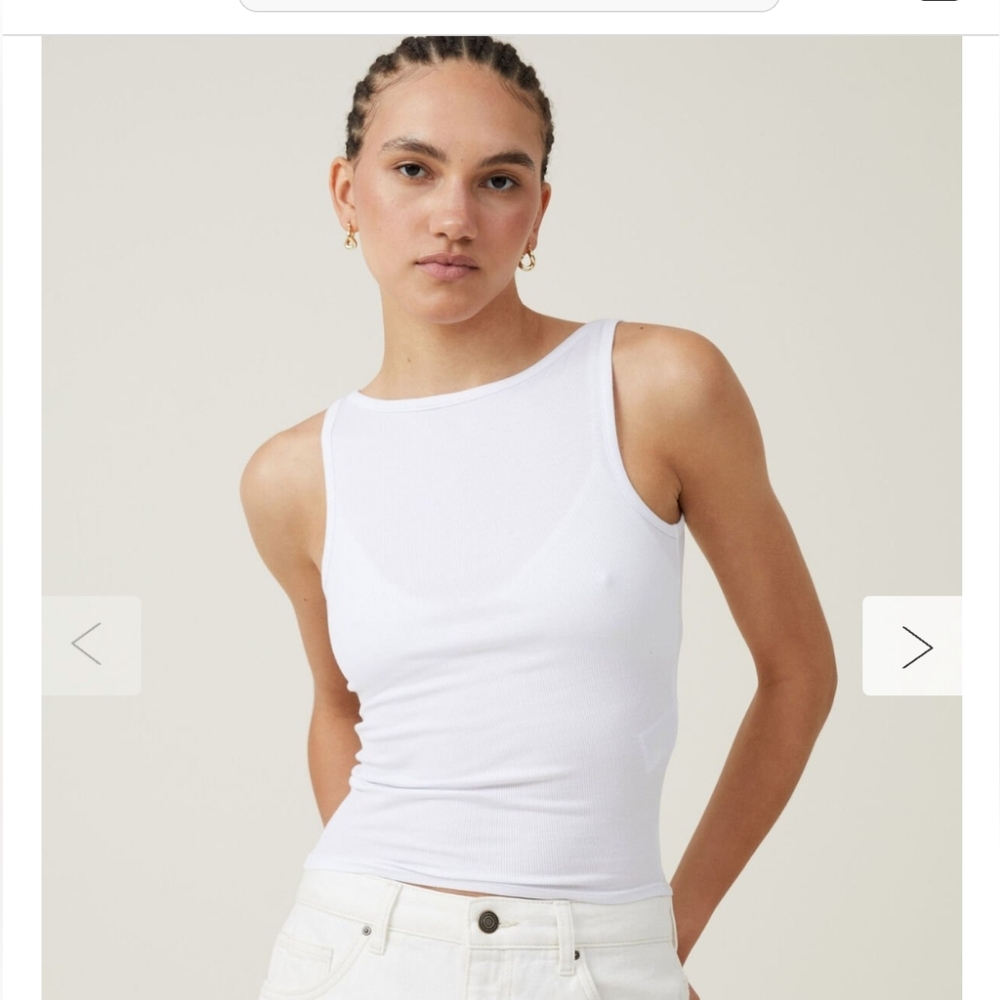 Ribbed Cotton On Boat Neck Tank